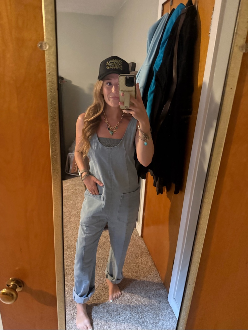Light Blue Women's Denim Overalls - Casual Relaxed Fit
